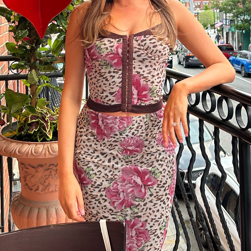 Matching corset top and maxi skirt set from Princess Polly.